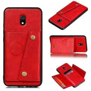 For Xiaomi Redmi 8A Shockproof Magnetic PU + TPU Protective Case with Card Slots(Red)