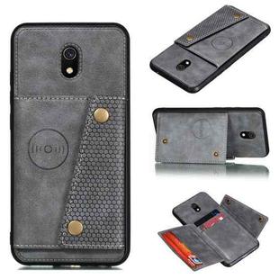 For Xiaomi Redmi 8A Shockproof Magnetic PU + TPU Protective Case with Card Slots(Grey)