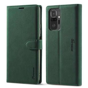 For Xiaomi Redmi K40 Forwenw F1 Series Matte Strong Magnetism Horizontal Flip Leather Case with Holder & Card Slots & Wallet & Photo Frame(Green)