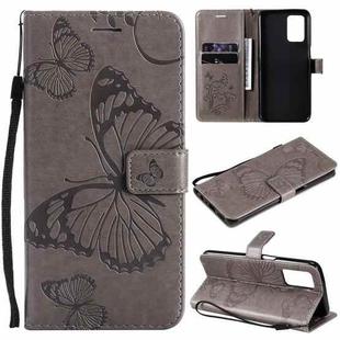 For OPPO Realme V13 Pressed Printing Butterfly Pattern Horizontal Flip PU Leather Case with Holder & Card Slots & Wallet & Lanyard(Gray)