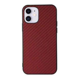 For iPhone 11 Carbon Fiber Skin PU + PC + TPU Shockprof Protective Case (Red)