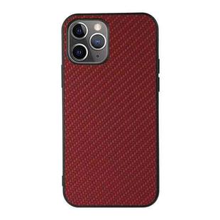 For iPhone 11 Pro Carbon Fiber Skin PU + PC + TPU Shockprof Protective Case (Red)