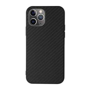 For iPhone 11 Pro Max Carbon Fiber Skin PU + PC + TPU Shockprof Protective Case (Black)