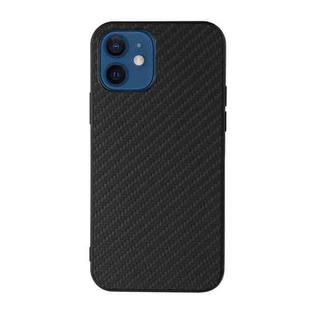 For iPhone 12 mini Carbon Fiber Skin PU + PC + TPU Shockprof Protective Case (Black)