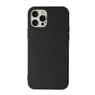 For iPhone 12 Pro Carbon Fiber Skin PU + PC + TPU Shockprof Protective Case(Black)