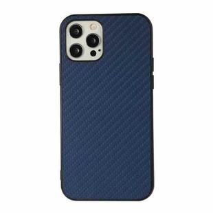 For iPhone 12 Pro Carbon Fiber Skin PU + PC + TPU Shockprof Protective Case(Blue)