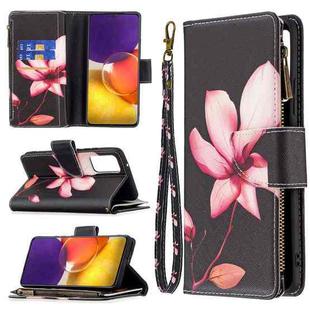 For Samsung Galaxy A82 5G Colored Drawing Pattern Zipper Horizontal Flip Leather Case with Holder & Card Slots & Wallet(Lotus)