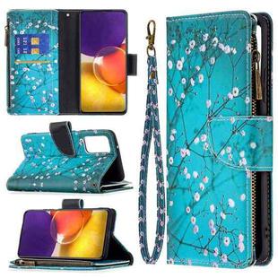 For Samsung Galaxy A82 5G Colored Drawing Pattern Zipper Horizontal Flip Leather Case with Holder & Card Slots & Wallet(Plum Blossom)