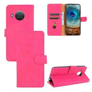 For Nokia X10 Solid Color Skin Feel Magnetic Buckle Horizontal Flip Calf Texture PU Leather Case with Holder & Card Slots & Wallet(Rose Red)