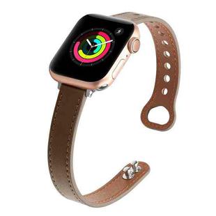 Double Nail Leather Watch Band For Apple Watch Series 8&7 41mm / SE 2&6&SE&5&4 40mm / 3&2&1 38mm(Brown)