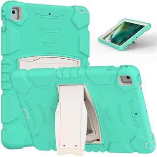 3-Layer Protection  Screen Frame + PC + Silicone Shockproof Combination Case with Holder For iPad 9.7 (2018) / (2017) / Air 2 / Pro 9.7(Mint Green)
