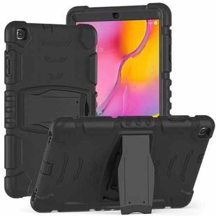For Samsung Galaxy Tab A 10.1 (2019) T510 3-Layer Protection  Screen Frame + PC + Silicone Shockproof Combination Case with Holder(Black+Black)