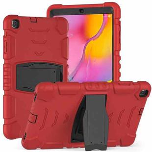 For Samsung Galaxy Tab A 10.1 (2019) T510 3-Layer Protection  Screen Frame + PC + Silicone Shockproof Combination Case with Holder(Red+Black)