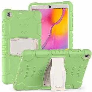 For Samsung Galaxy Tab A 10.1 (2019) T510 3-Layer Protection  Screen Frame + PC + Silicone Shockproof Combination Case with Holder(Matcha Green)