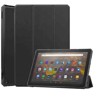 For Amazon Kindle Fire HD 10 (2021) Custer Texture Horizontal Flip Leather Case with Three-folding Holder & Sleep / Wake-up Function(Black)