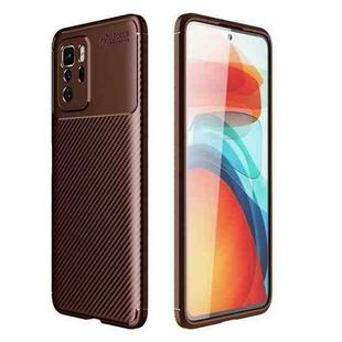 For Xiaomi Redmi Note 10 Pro 5G Carbon Fiber Texture Shockproof TPU Case(Brown)