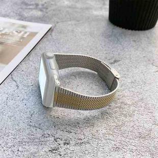 Buckle Style Steel Watch Band For Apple Watch Ultra 49mm / Series 8&7 45mm / SE 2&6&SE&5&4 44mm / 3&2&1 42mm(Silver Gold)