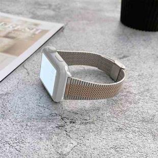 Buckle Style Steel Watch Band For Apple Watch Series 7 45mm / 6 & SE & 5 & 4 44mm / 3 & 2 & 1 42mm(Silver Rose Gold)