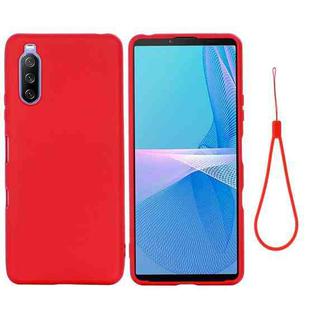 For Sony Xperia 10 III Pure Color Liquid Silicone Shockproof Full Coverage Case(Red)