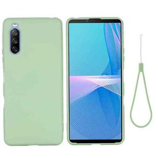 For Sony Xperia 10 III Pure Color Liquid Silicone Shockproof Full Coverage Case(Green)