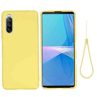 For Sony Xperia 10 III Pure Color Liquid Silicone Shockproof Full Coverage Case(Yellow)