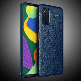 For Samsung Galaxy F52 5G Litchi Texture TPU Shockproof Case(Navy Blue)