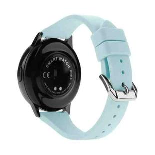 20mm T-shaped Buckle Silicone Watch Band(Lake Blue)