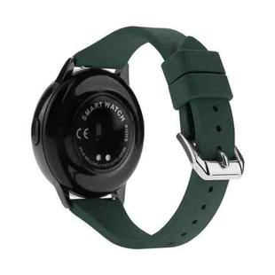 22mm T-shaped Buckle Silicone Watch Band(Olive Green)