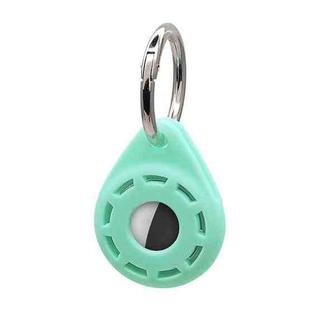 Silica Gel Anti-scratch Shockproof Protective Cover Soft Case with Keychain Ring Loop For AirTag(Lake Color)