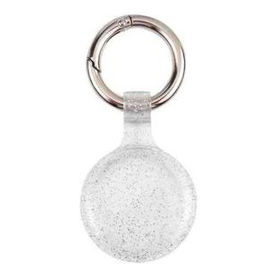 Anti-scratch Clear TPU Shockproof Protective Cover Case with Keychain Hook Loop For AirTag( Glitter Powder Transparent)