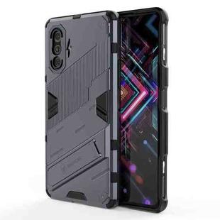 For Xiaomi Redmi K40 Gaming Punk Armor 2 in 1 PC + TPU Shockproof Case with Invisible Holder(Grey)