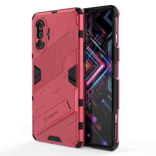 For Xiaomi Redmi K40 Gaming Punk Armor 2 in 1 PC + TPU Shockproof Case with Invisible Holder(Light Red)