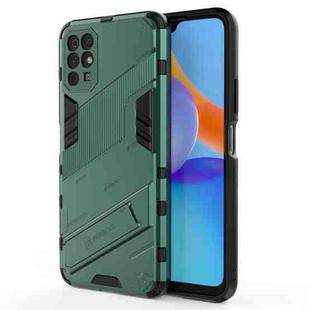 For Honor Play 5T Punk Armor 2 in 1 PC + TPU Shockproof Case with Invisible Holder(Green)