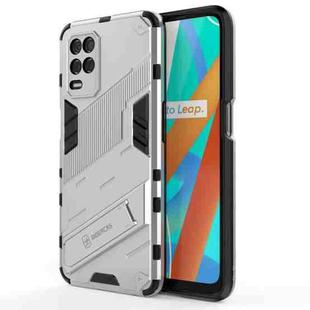 For OPPO Realme V13 5G Punk Armor 2 in 1 PC + TPU Shockproof Case with Invisible Holder(White)