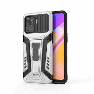 For OPPO F19 Pro War Chariot Series Armor All-inclusive Shockproof PC + TPU Protective Case with Invisible Holder(White)