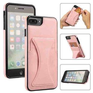 Ultra-thin Shockproof Protective Case with Holder & Metal Magnetic Function For iPhone 8 Plus / 7 Plus(Rose Gold)