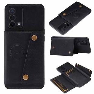For OPPO Realme X7 Pro Ultra Double Buckle PU + TPU Shockproof Magnetic Protective Case with Card Slot & Holder(Black)