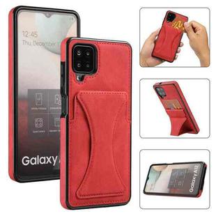 For Samsung Galaxy A42 5G Ultra-thin Shockproof Protective Case with Holder & Metal Magnetic Function(Red)