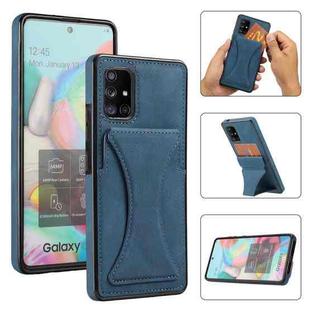 For Samsung Galaxy A51 5G Ultra-thin Shockproof Protective Case with Holder & Metal Magnetic Function(Blue)