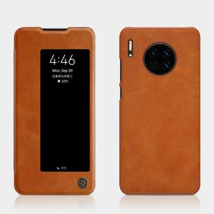 For Huawei Mate 30 NILLKIN QIN Series Crazy Horse Texture Horizontal Flip Leather Case, with Card Slot(Brown)