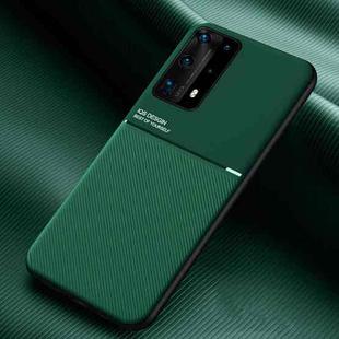 For Huawei P40 Pro+ Classic Tilt Strip Grain Magnetic Shockproof PC + TPU Case(Green)