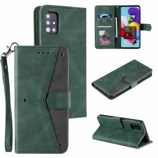 For Samsung Galaxy A02s Stitching Calf Texture Horizontal Flip Leather Case with Holder & Card Slots & Wallet(Green)