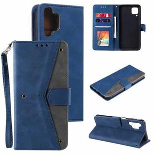 For Samsung Galaxy A32 4G Stitching Calf Texture Horizontal Flip Leather Case with Holder & Card Slots & Wallet(Blue)