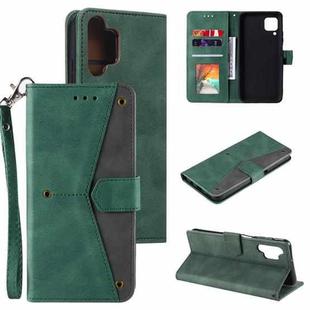 For Samsung Galaxy A32 4G Stitching Calf Texture Horizontal Flip Leather Case with Holder & Card Slots & Wallet(Green)