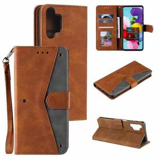 For Samsung Galaxy A32 5G Stitching Calf Texture Horizontal Flip Leather Case with Holder & Card Slots & Wallet(Brown)