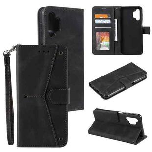 For Samsung Galaxy A32 5G Stitching Calf Texture Horizontal Flip Leather Case with Holder & Card Slots & Wallet(Black)