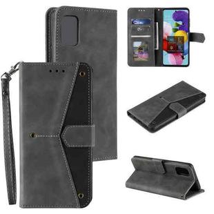 For Samsung Galaxy A72 Stitching Calf Texture Horizontal Flip Leather Case with Holder & Card Slots & Wallet(Grey)