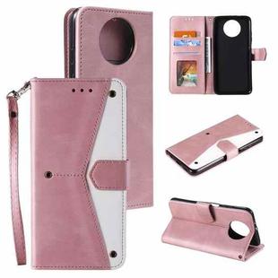 For Xiaomi Redmi Note 9T Stitching Calf Texture Horizontal Flip Leather Case with Holder & Card Slots & Wallet(Rose Gold)