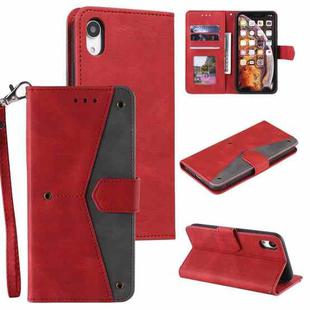 For Xiaomi Redmi 9A Stitching Calf Texture Horizontal Flip Leather Case with Holder & Card Slots & Wallet(Red)