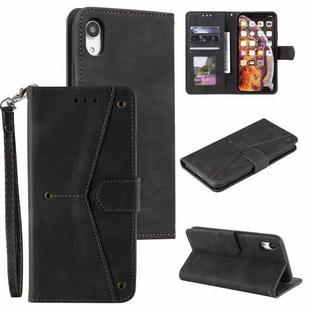 For Xiaomi Redmi 9A Stitching Calf Texture Horizontal Flip Leather Case with Holder & Card Slots & Wallet(Black)